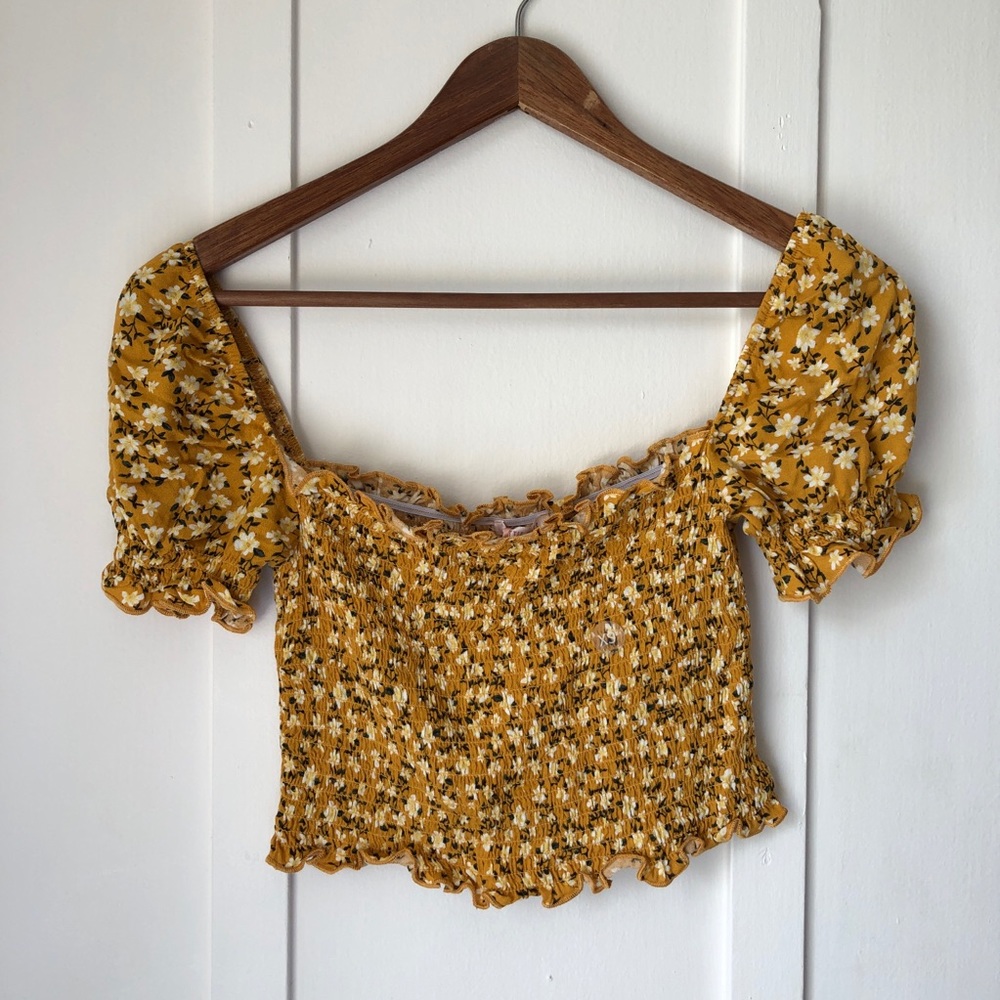 Yellow Flirty Cropped Top